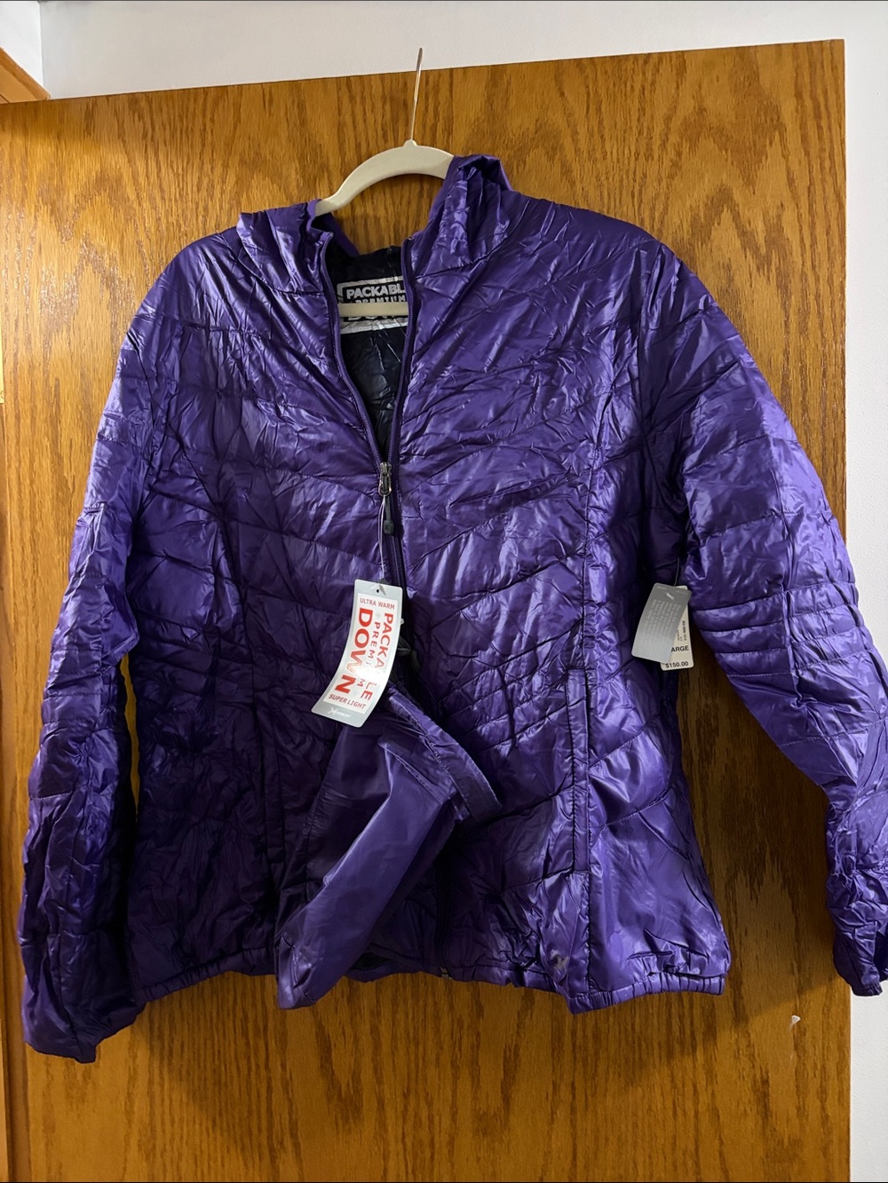 Premium Packable Down Jacket in Purple